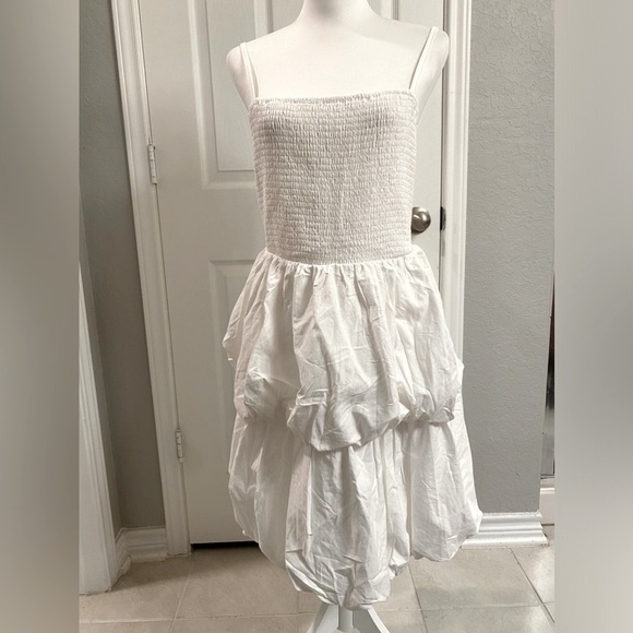A New Day Mini Tiered Bubble Summer Sundress White Size XXL - Picture 1 of 8
